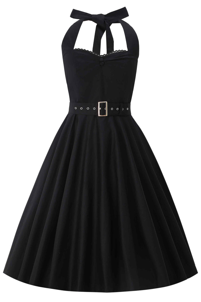 Dolly & Dotty Daisy Classic Black Halter Dress
