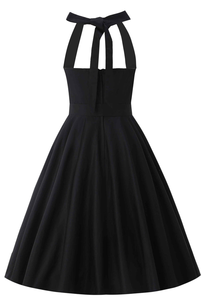 Dolly & Dotty Daisy Classic Black Halter Dress