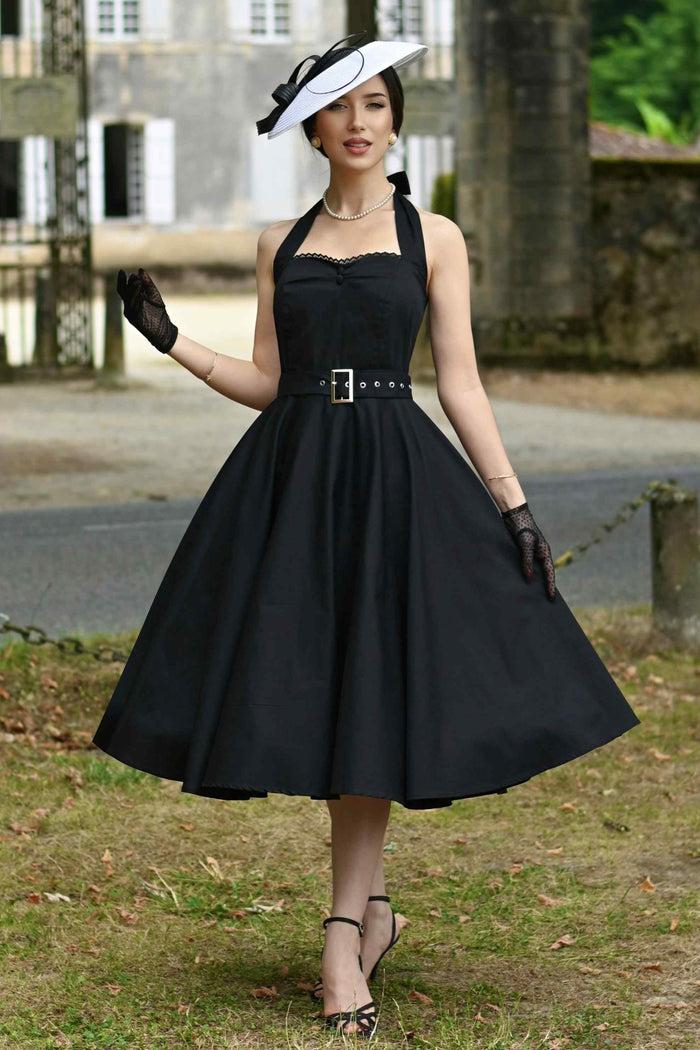 dolly & dotty Daisy Classic Black Halter Dress