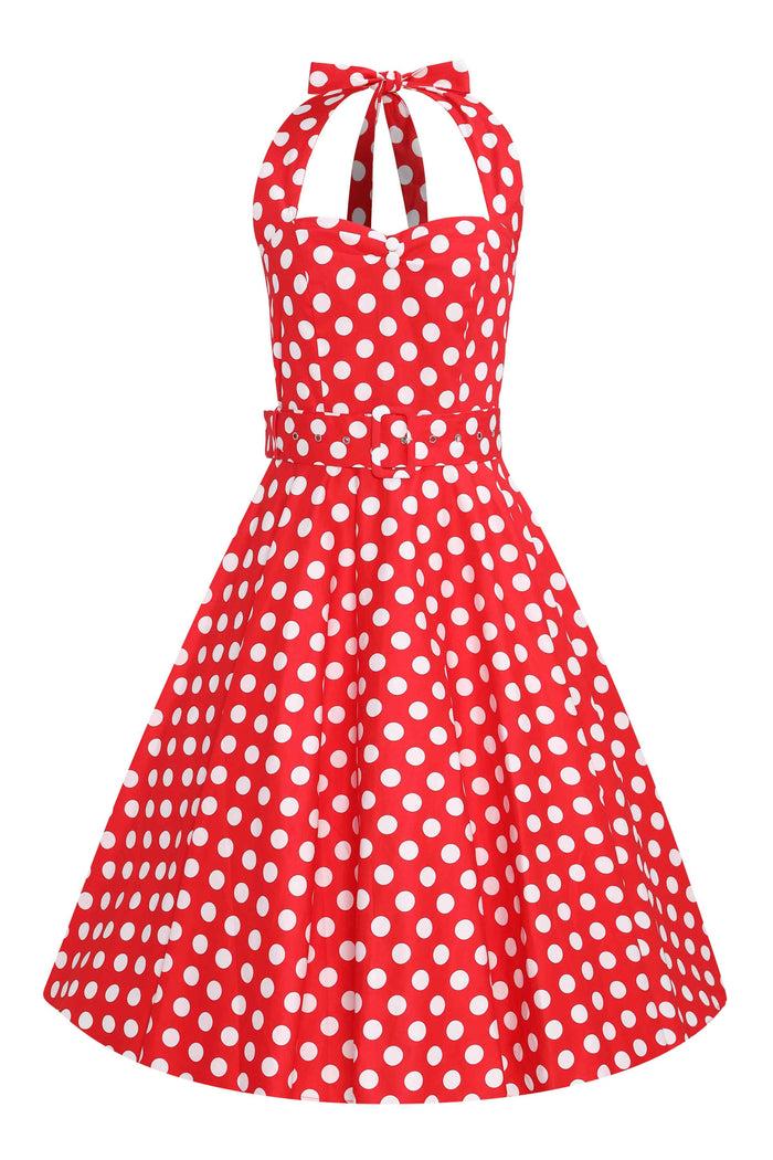 Dolly & Dotty Daisy Red Polka Dot Halter Dress