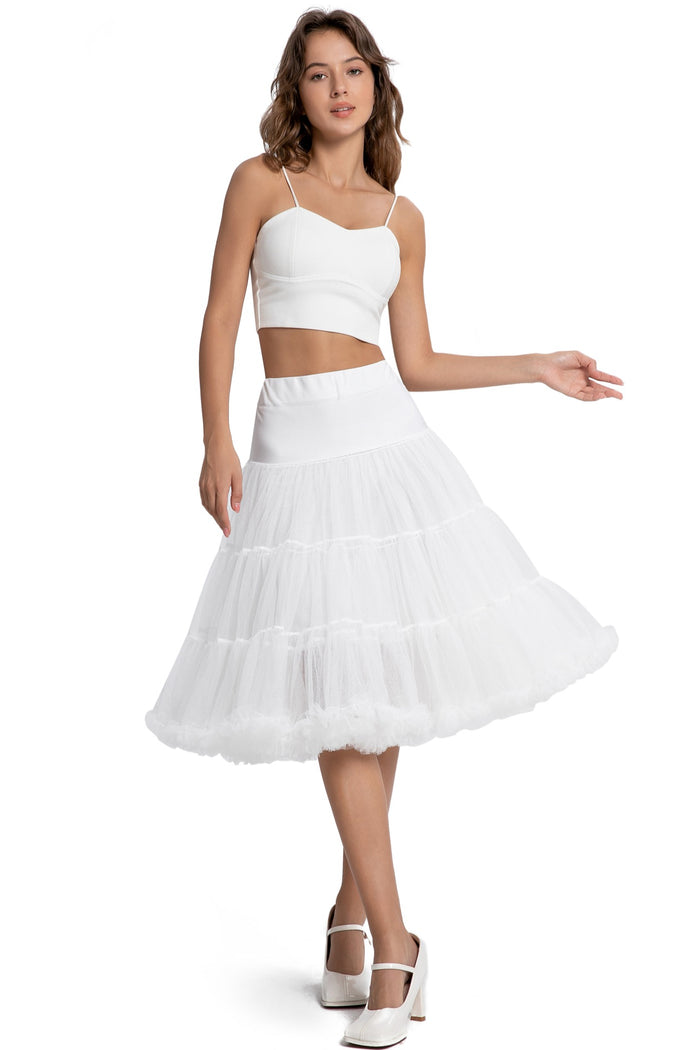 dolly & dotty Fluffy Net Petticoat 25.5 In White