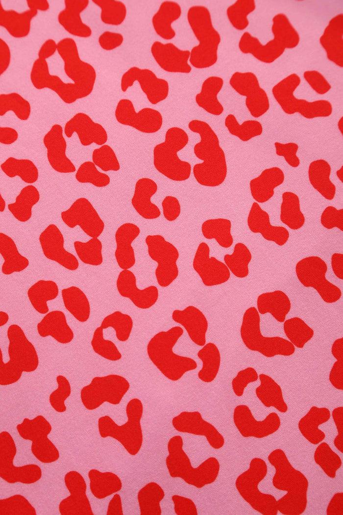 Dolly & Dotty Julia Pink Cheetah Print Midi Dress