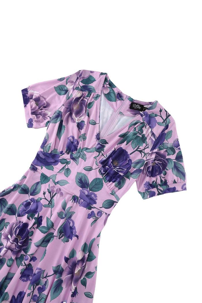 Dolly & Dotty Julia Purple Rose Midi Dress