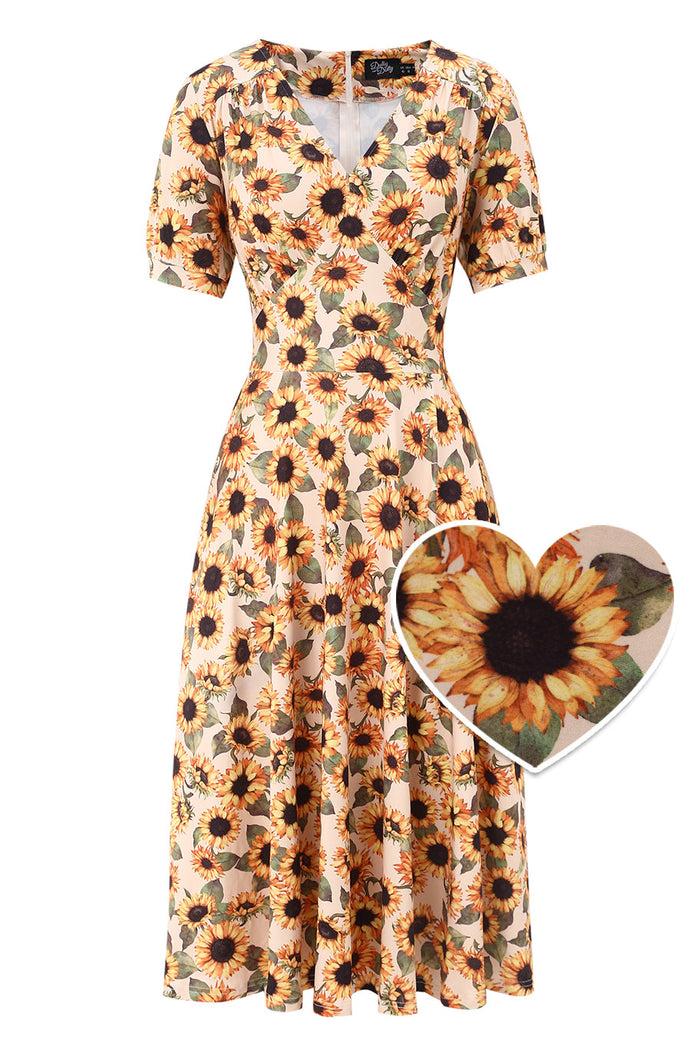 dolly & dotty Julia Sunflower Midi Dress