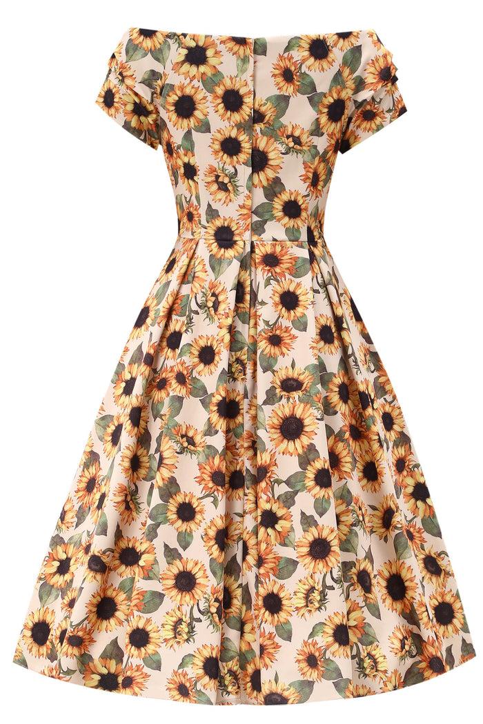 Dolly & Dotty Lily Sunflower Off Shoulder Dress