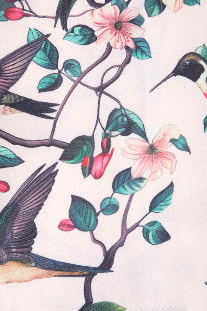 Dolly & Dotty Lisette White Bird Print Bolero Jacket