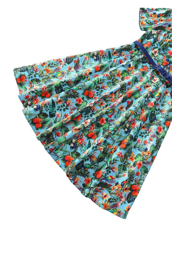 Dolly & Dotty Penelope Tropical Parrot Shirt Dress