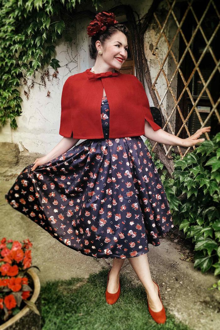 Dolly & Dotty Sabrina Burgundy Cape Jacket