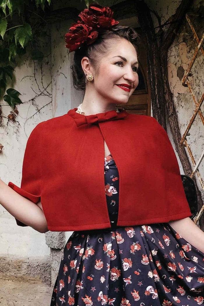 dolly & dotty Sabrina Burgundy Cape Jacket