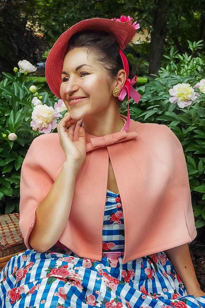 Dolly & Dotty Sabrina Coral Pink Cape Jacket