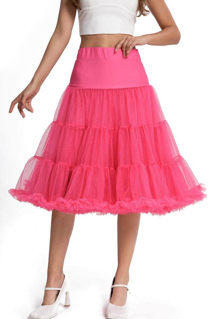 Dolly & Dotty Fluffy Net Petticoat 25.5 Inches In Hot Pink