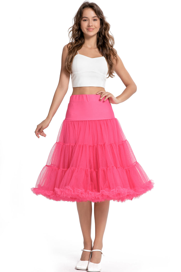 dolly & dotty Fluffy Net Petticoat 25.5 Inches In Hot Pink