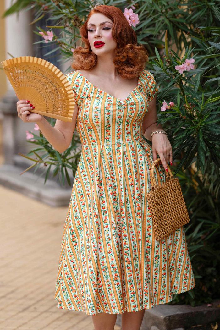 Dolly & Dotty Lily Sicilian Orange Stripe Swing Dress
