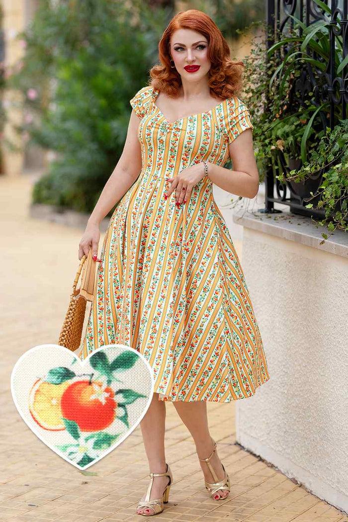 dolly & dotty Lily Sicilian Orange Stripe Swing Dress