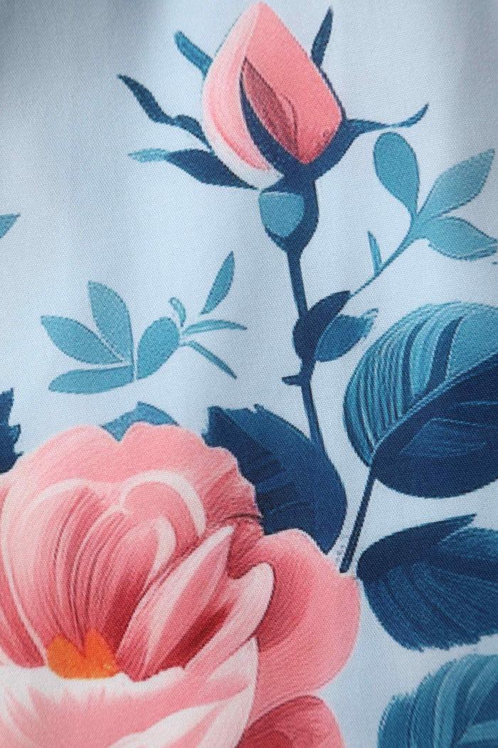 Dolly & Dotty Lily Summer Rose Off Shoulder Dress In Light Blue