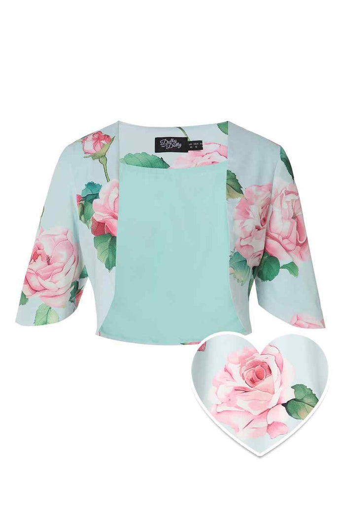 dolly & dotty Lisette Light Blue Floral Bolero Jacket