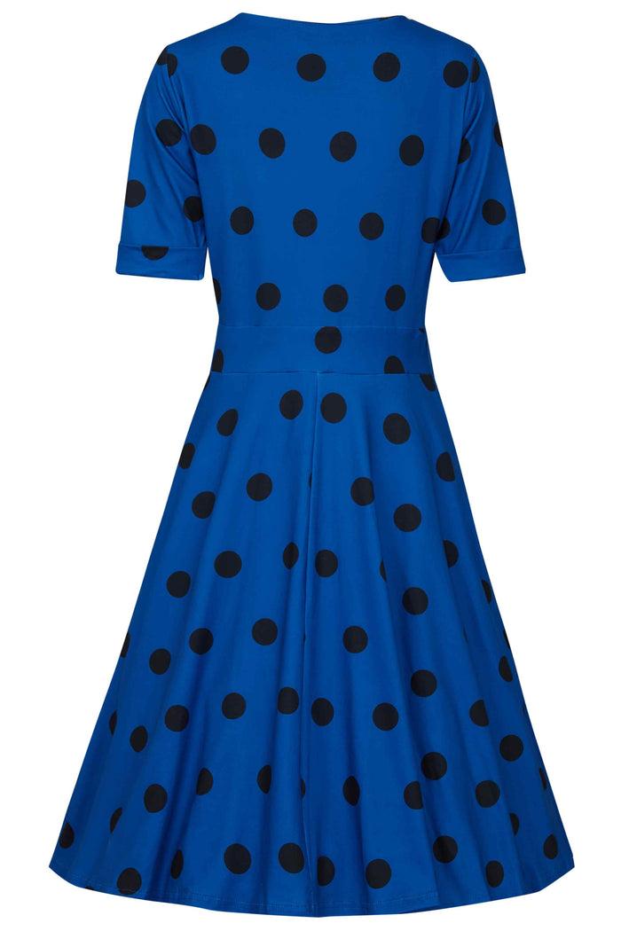 Dolly & Dotty Matilda Royal Blue Polka Dot Wrap Dress