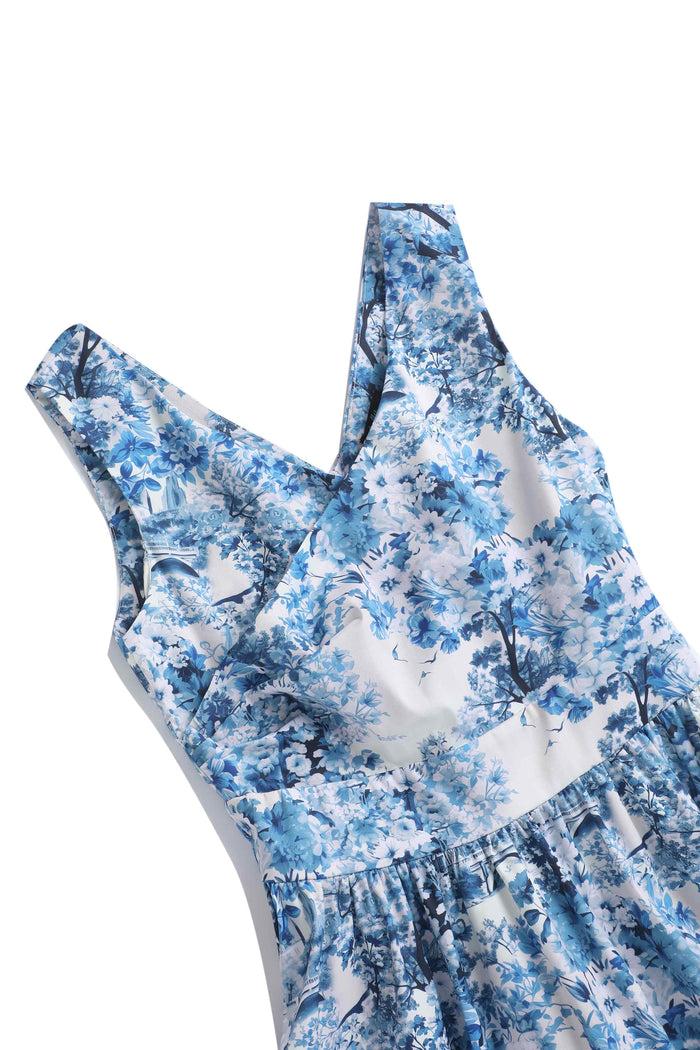 Dolly & Dotty May White Crossover Bust Dress In Big Ben Print