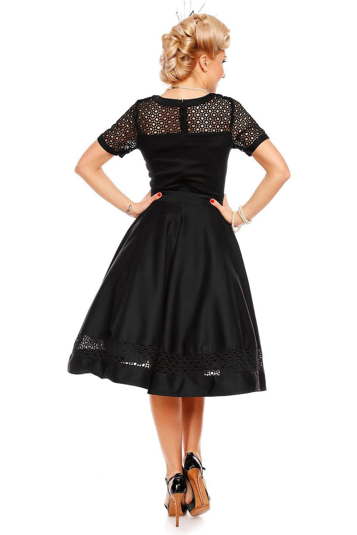 Dolly & Dotty Tess Sleeved Formal Lace Dress In Black