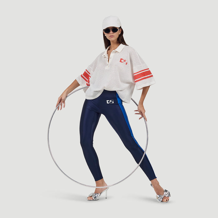 Dolly Sports Cropped Cotton Mesh Polo