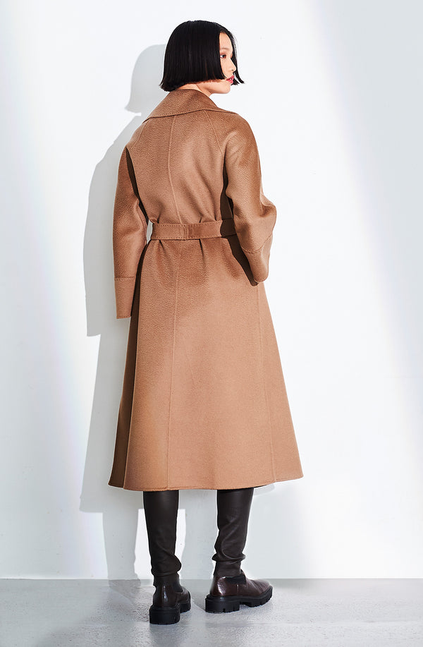 Dom Goor London 100% Wool Belted Coat. Size: 10 Only