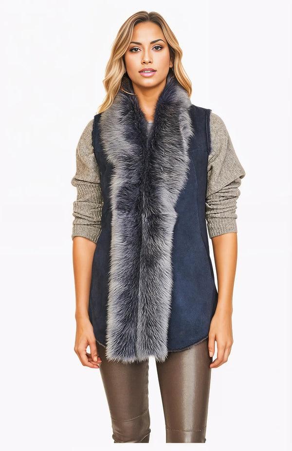 Dom Goor London Classic Long Length Gilet Navy