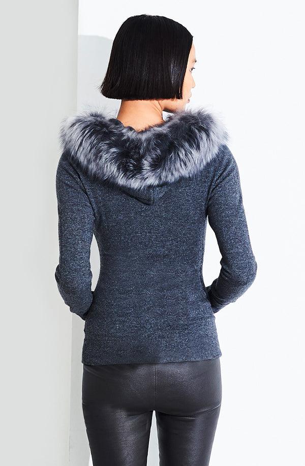 Dom Goor London Fitted Zip Hooded Pewter