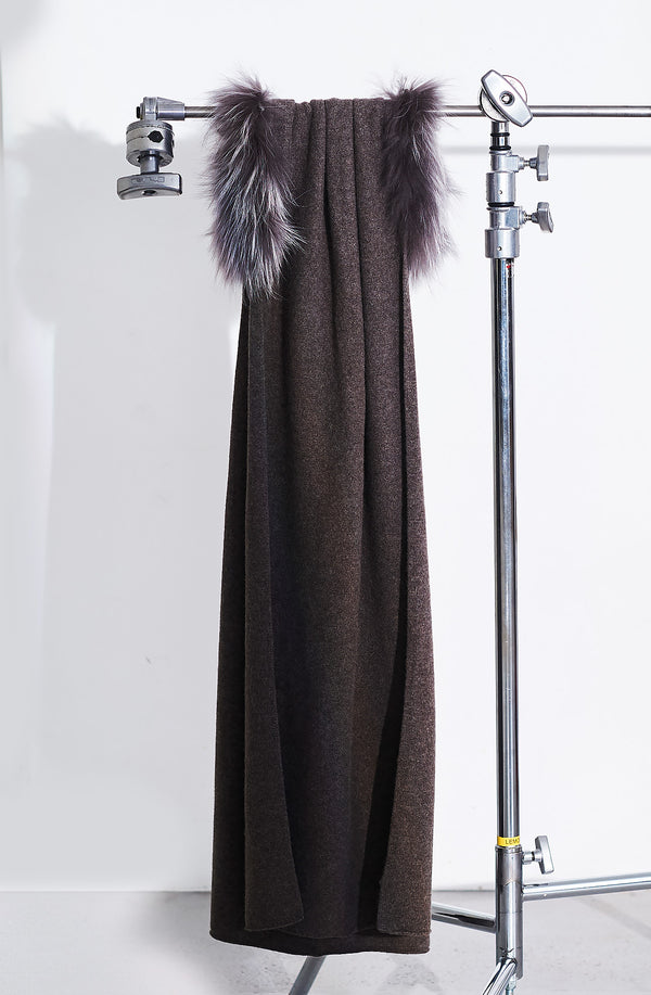 dom goor london Fur Trim Scarf Bronze