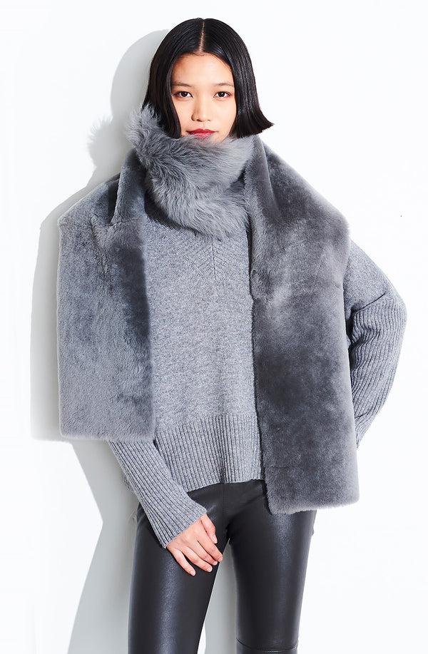 Dom Goor London Large Merino Toscana Scarf Silver