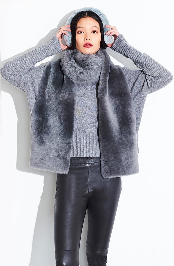 dom goor london Large Merino Toscana Scarf Silver