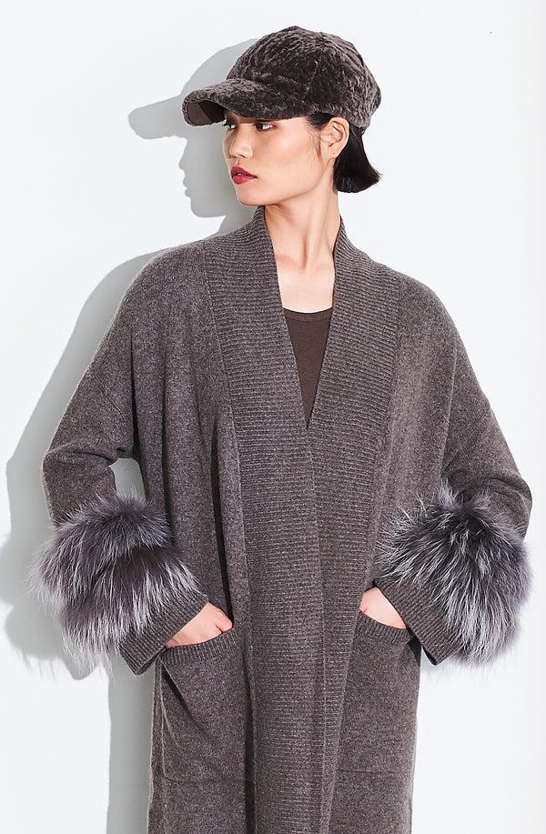 Dom Goor London Long Fur Trim Cardigan