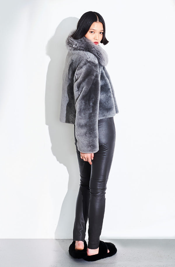 Dom Goor London Rev Cropped Button Biker Silver