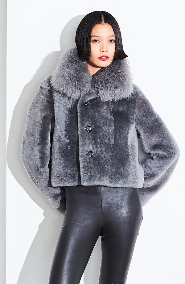 Dom Goor London Rev Cropped Button Biker Silver