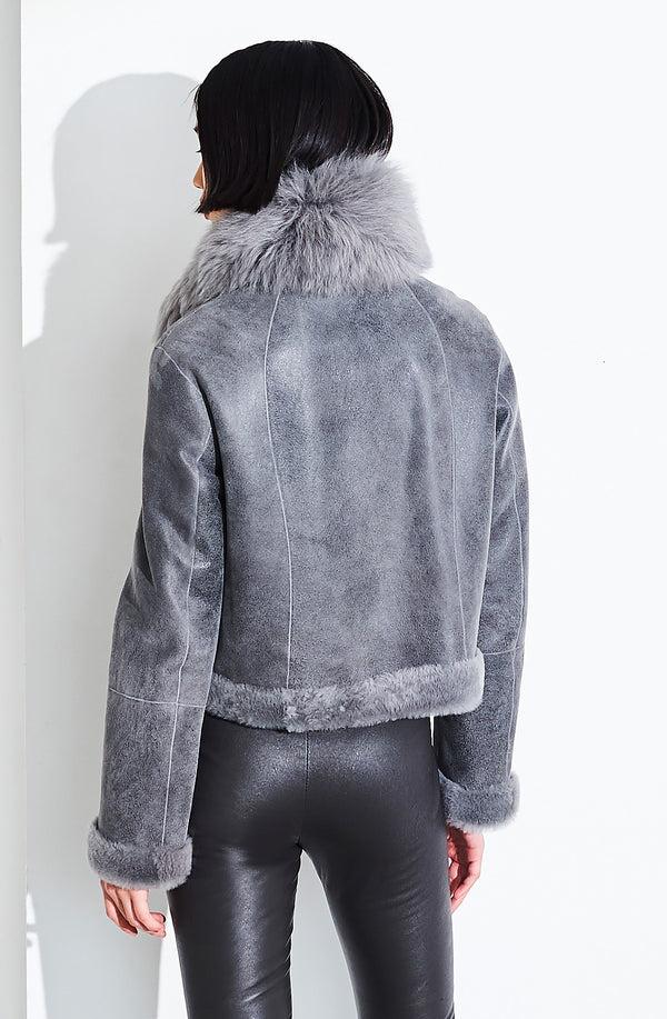 Dom Goor London Rev Cropped Button Biker Silver