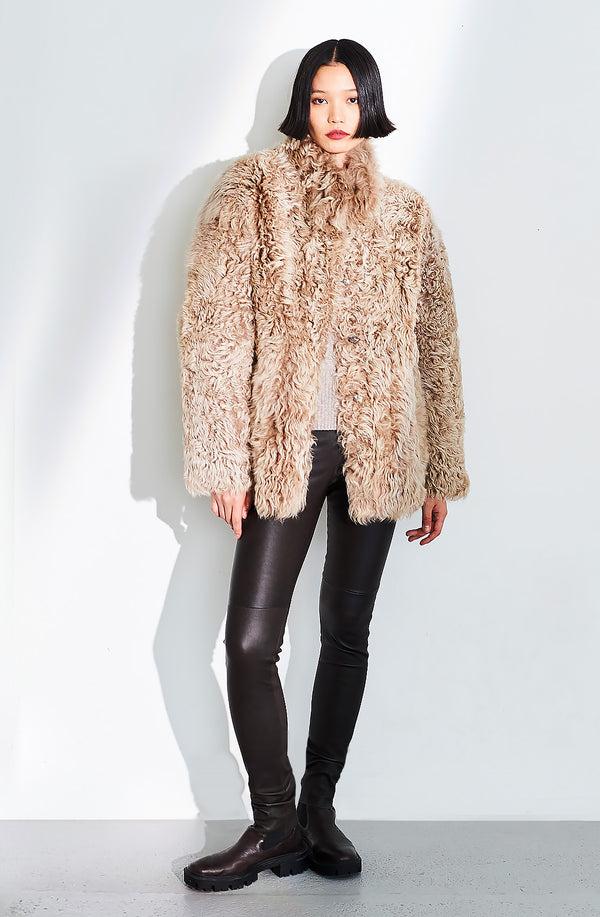 dom goor london Rev Curly Shirt Tail Cocoon Coat