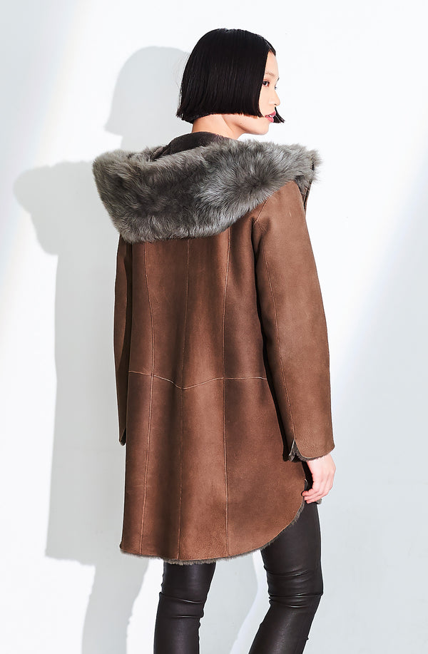 Dom Goor London Rev Hooded Shirt Tail Parka Flint