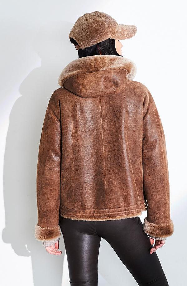 Dom Goor London Reversible Hooded Aviator Amber