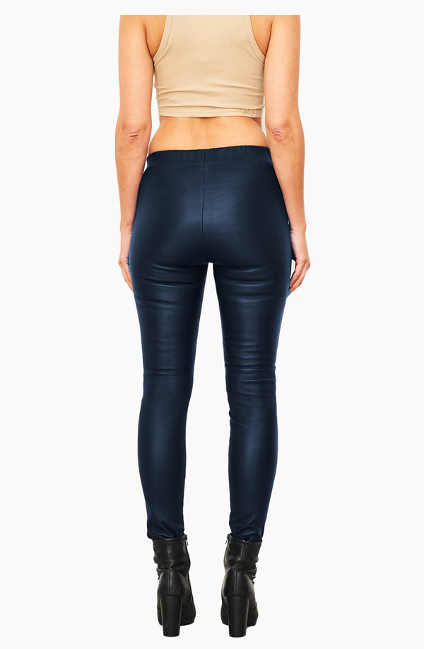 Dom Goor London Dom Goor: Navy Stretch Leather Leggings Navy