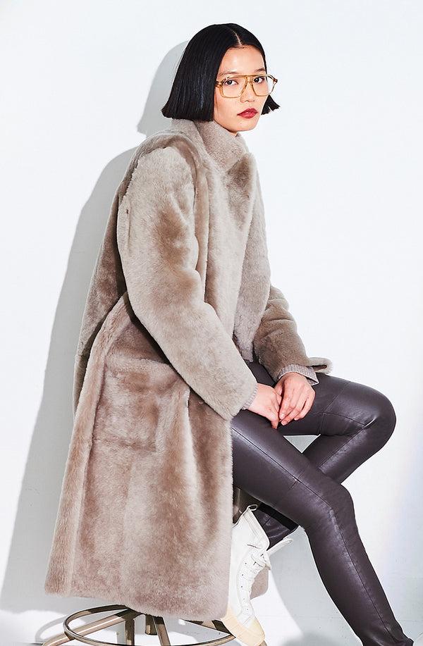Dom Goor London Double Breast Coat Merilino Sandstone