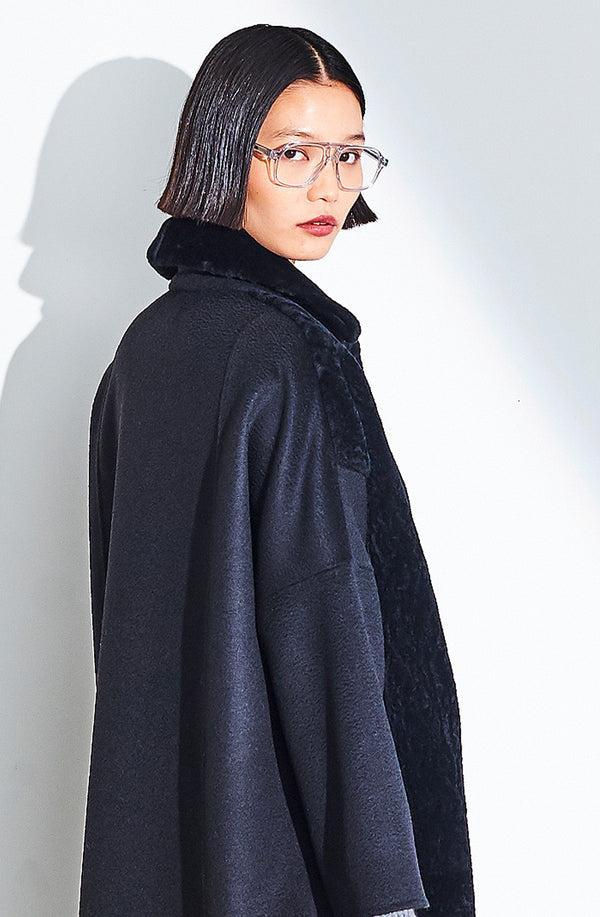 Dom Goor London Long Shearling Front Coat. Size:10 Only