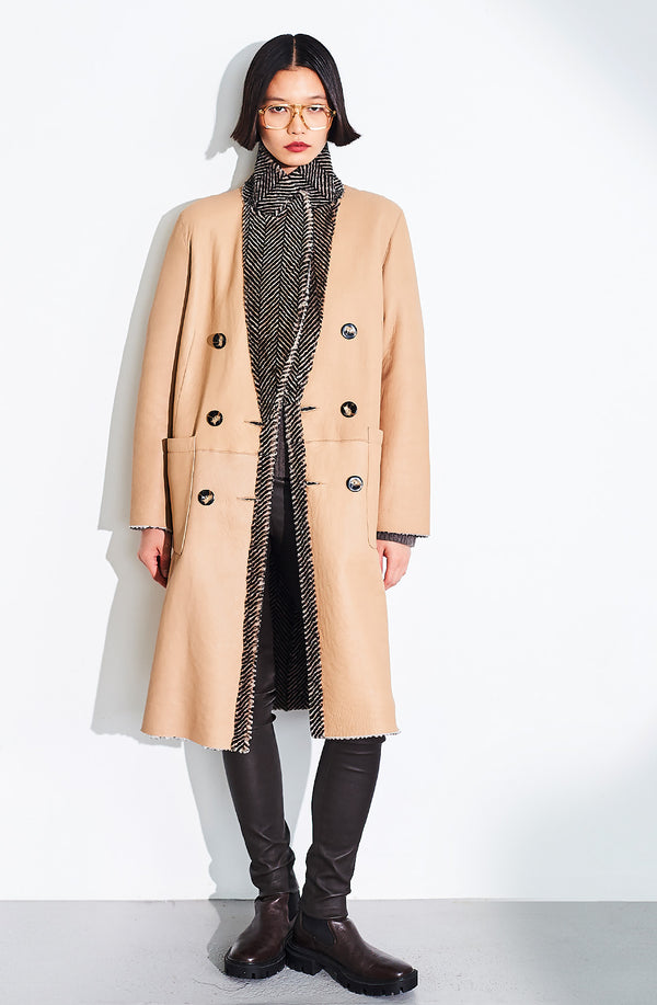dom Goor London Rev Herringbone Double Breast Coat Herringbone