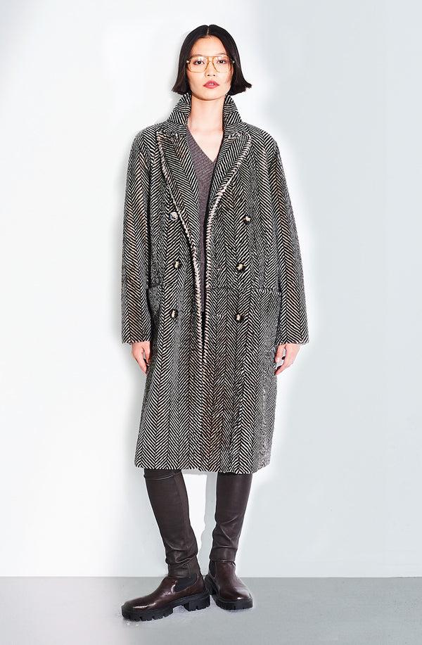 dom goor london Rev Herringbone Double Breast Coat Herringbone