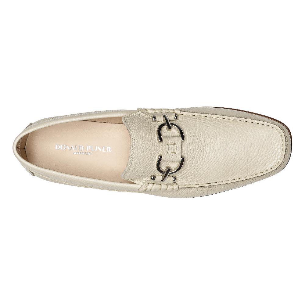 Donald J Pliner DACIO Off White Pebbled Leather