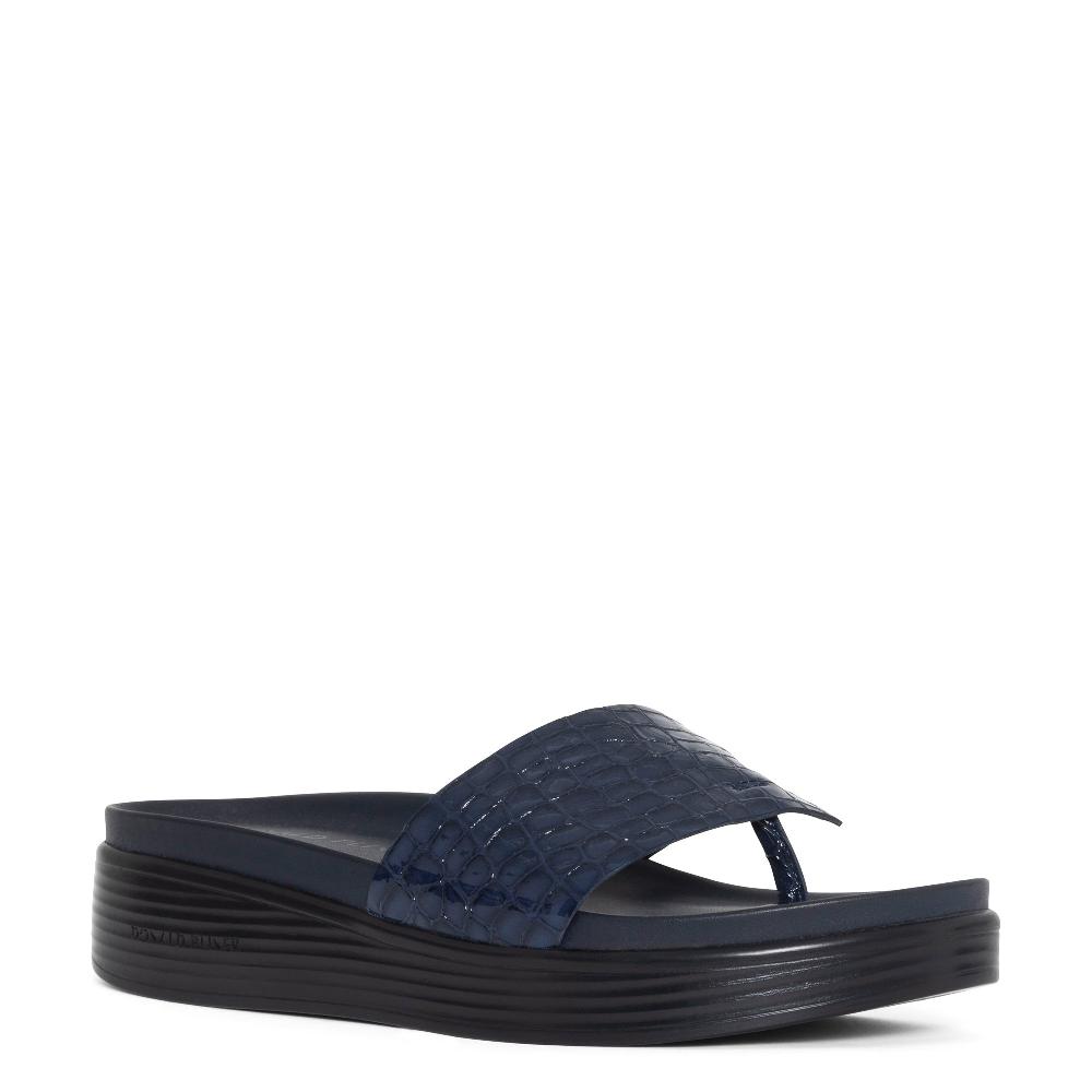 Donald J Pliner FIFI Navy Croco