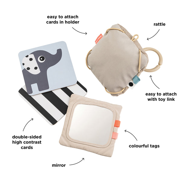 Done By Deer Baby Contrast Card Holder - Deer Friends - Sand