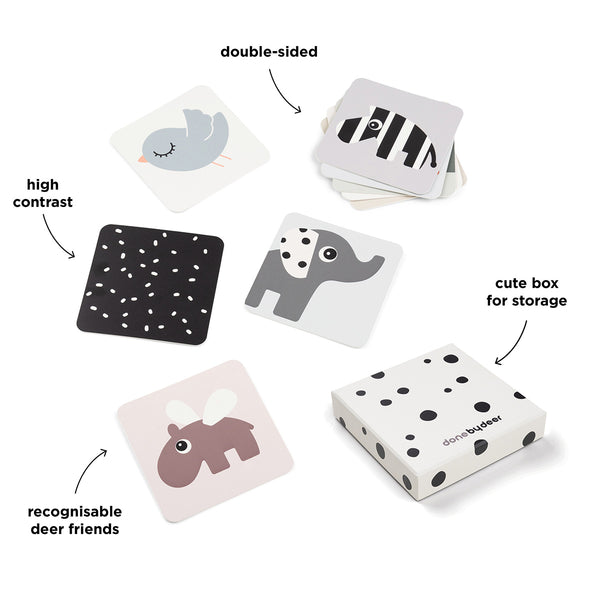 Done By Deer Baby Contrast Cards 10-pack - Elphee - Colour Mix