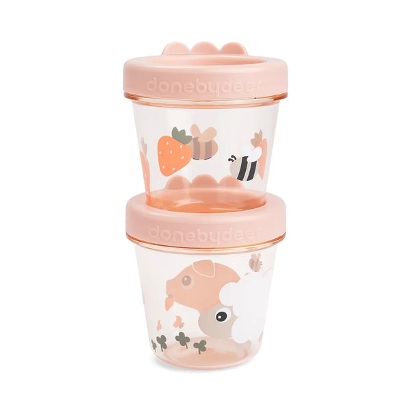 done by deer Baby food container 2-pack - Tiny farm - Powder