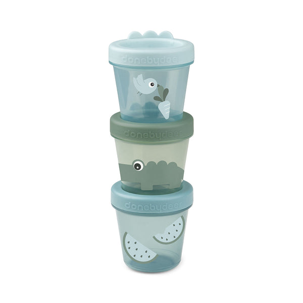 done by deer Baby food container 3-pack - Croco - Green