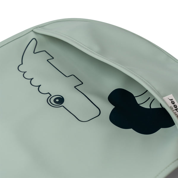 Done By Deer Bib With Velcro 2-pack - Deer Friends - Mustard/Green