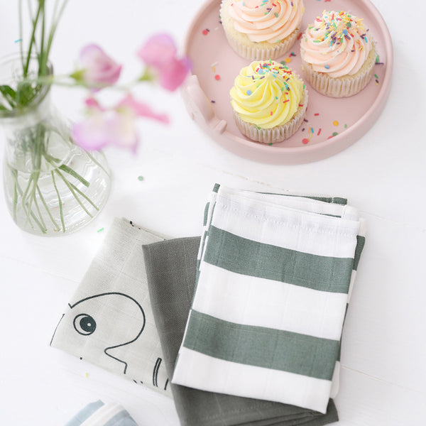 Done By Deer Cloth Wipes 5-pack - Deer Friends - Mustard